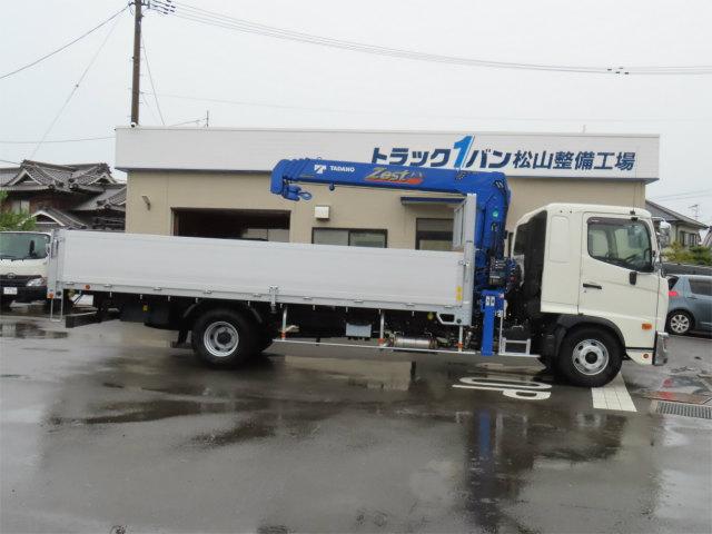 ヒノレンジャー 2.15t 4段ラジコンフックイン 内寸-長551/幅222/高68・タダノ・トランテックス・床板・落フック6対・2.93t吊り・差違いジャッキ・アルミブロック・アオリ3方開・セイコーラック付・240馬力ターボ(4枚目)