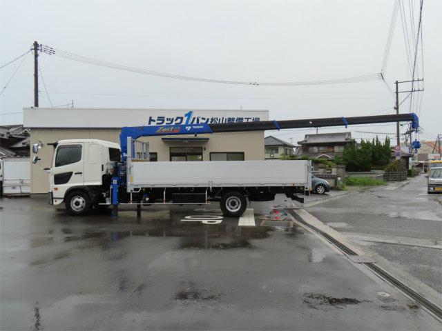 ヒノレンジャー 2.15t 4段ラジコンフックイン 内寸-長551/幅222/高68・タダノ・トランテックス・床板・落フック6対・2.93t吊り・差違いジャッキ・アルミブロック・アオリ3方開・セイコーラック付・240馬力ターボ(9枚目)