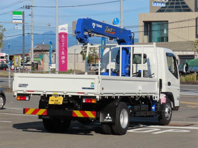 キャンター 3.35t ワイドロング 4段ラジコンフックイン 内寸-長370/幅207/高37・タダノ・2.93t吊り・床板・ML(モーメントリミッター)警報型・差違いジャッキ・アオリ3方開・セイコーラック付・液晶メーター・150馬力ターボ(2枚目)