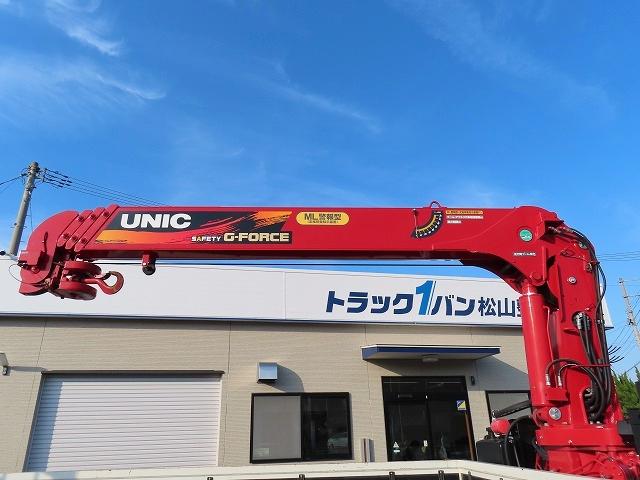 ヒノレンジャー ２．１５ｔ　４段ラジコンフックイン　内寸－長５３０／幅２１６／高３９・ユニック・後方付・床板・２．９３ｔ吊り・ＭＬ（モーメントリミッター）警報型・アオリ３方開・ロープ穴３対・セイコーラック付・２４０馬力ターボ（35枚目）