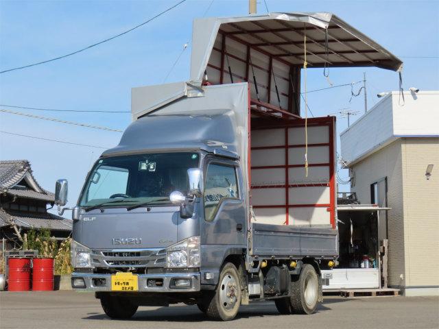 エルフトラック 1.85t 4WD 幌ウイング 内寸-長311/幅161/高210・床縞鉄・オートマ車・150馬力ターボ(9枚目)