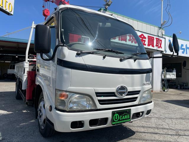 デュトロ 　４０００ｃｃ　２ｔ　２トン　標準ロング　クレーン付　ラジコン付き　５速　５ＭＴ　古河ＵＲＶ２６３　荷台内寸長さ３５３幅１８０　パワステ　パワーウインドウ　内外装仕上げ済み　走行４３０００Ｋ（10枚目）