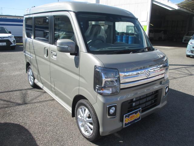 エブリイワゴン PZターボスペシャル 届出済未使用車 衝突被害軽減ブレーキ ハイルーフ 両側パワースライドドア LEDヘッドライト 電動オートステップ 純正アルミ 運転席シートヒーター 本革巻きステアリング プッシュスタート(3枚目)