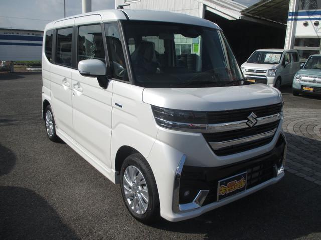 スペーシアカスタム ハイブリッドGS 届出済未使用車 衝突被害軽減ブレーキ クルーズコントロール 左パワースライドドア LEDヘッドライト 電動パーキングブレーキ 運転席シートヒーター 純正14アルミ スマートキー プッシュスタート(3枚目)