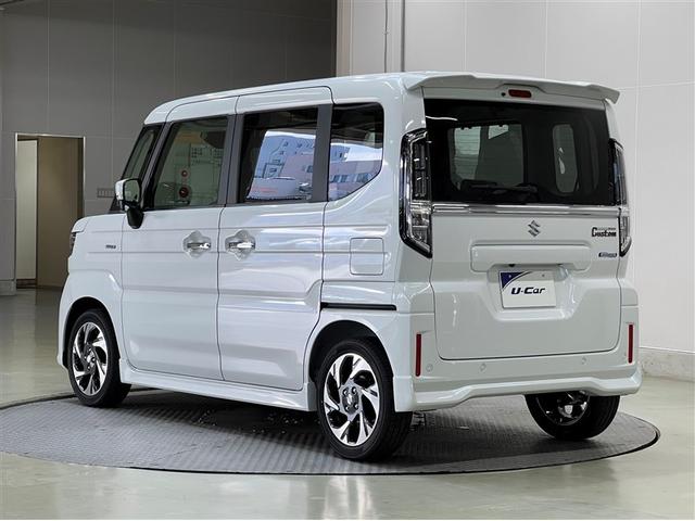 スペーシアカスタム ハイブリッドXSターボ 衝突被害軽減ブレーキ ペダル踏み間違い急発進抑制装置 デュアル+サイドエアバッグ 車線逸脱警報 横滑防止装置 全周囲カメラ 両側電動スライドドア スマートキ- イモビライザー クルーズコントロール(3枚目)