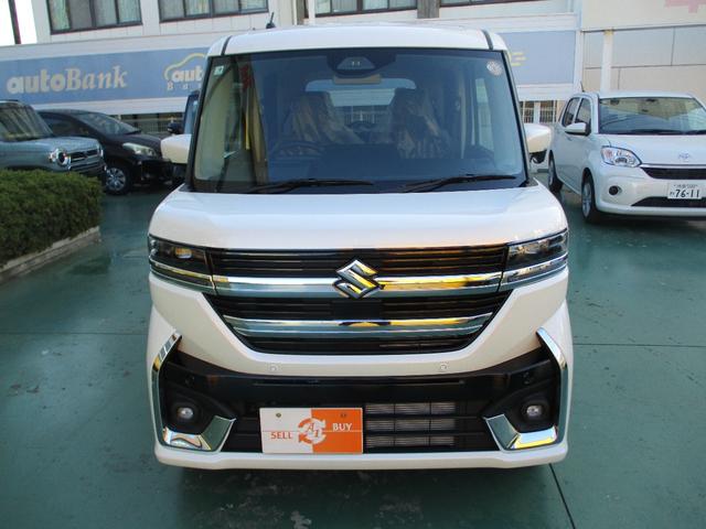 スペーシアカスタム ハイブリッドＸＳ　届出済未使用車　ＬＥＤ（ヘッドランプ・フォグ）　スリムサ－キュレ－タ－　パワ－スライドドア（両側）　ハンドルヒ－タ－　シ－トヒ－タ－（運転席・助手席）　ヘッドアップディスプレイ　セ－フティサポ－ト（2枚目）