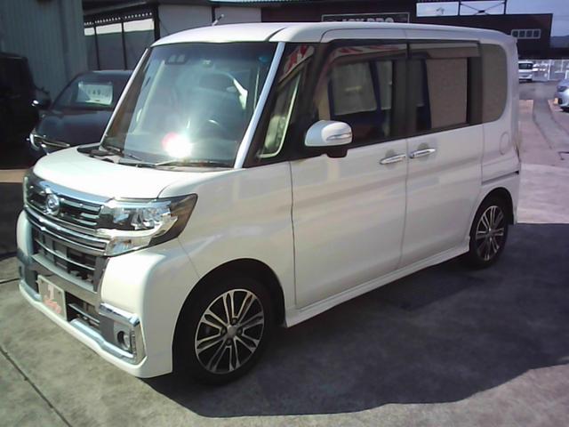 タント カスタムＲＳ　トップエディションＳＡＩＩＩ　衝突被害軽減ブレーキシステム　両側電動スライドドア　ナビ　ＴＶ　バックカメラ　シートカバー取り付け　（車体色　パールホワイト）（2枚目）