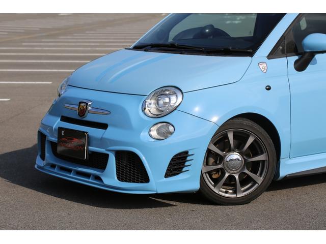 アバルト500 ベースグレード 社外フロントエアロ 社外シフトノブ ローダウン バブリング バックカメラ 5MT 純正アルミホイール レコードモンツァマフラー(4枚目)