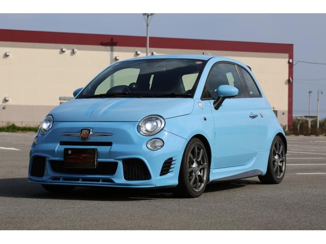 アバルト500 ベースグレード 社外フロントエアロ 社外シフトノブ ローダウン バブリング バックカメラ 5MT 純正アルミホイール レコードモンツァマフラー(6枚目)