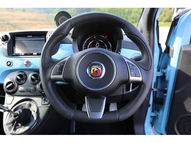 アバルト500 ベースグレード 社外フロントエアロ 社外シフトノブ ローダウン バブリング バックカメラ 5MT 純正アルミホイール レコードモンツァマフラー(32枚目)