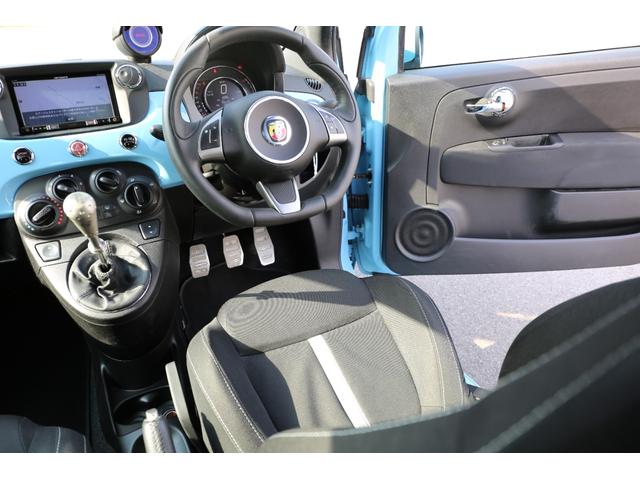 アバルト500 ベースグレード 社外フロントエアロ 社外シフトノブ ローダウン バブリング バックカメラ 5MT 純正アルミホイール レコードモンツァマフラー(48枚目)