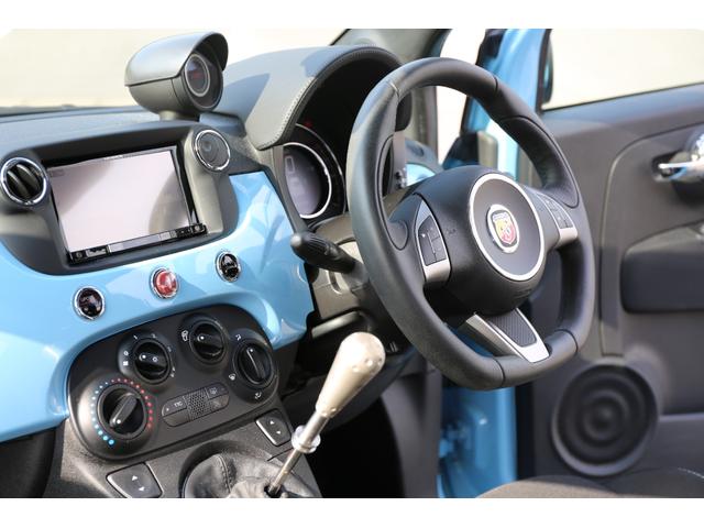 アバルト500 ベースグレード 社外フロントエアロ 社外シフトノブ ローダウン バブリング バックカメラ 5MT 純正アルミホイール レコードモンツァマフラー(52枚目)