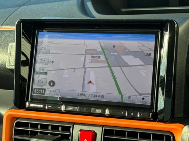 タント ファンクロスターボ　新品タイヤ／社外　８インチ　ナビ／スマートアシスト（トヨタ・ダイハツ）／両側電動スライドドア／シートヒーター　前席／車線逸脱防止支援システム／ドライブレコーダー　社外／ヘッドランプ　ＬＥＤ　ターボ（10枚目）