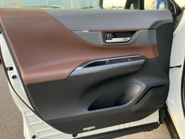 ハリアー Gレザーパッケージ 新品タイヤ/モデリスタエアロ/純正 SDナビ/デジタルインナーミラー/トヨタセーフティセンス/シートヒーター 前席/車線逸脱防止支援システム/シート 合皮/電動バックドア 衝突被害軽減システム ETC(22枚目)