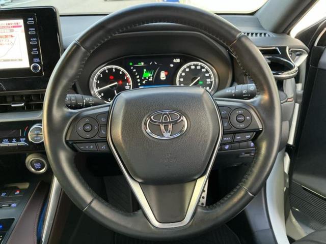 ハリアー Gレザーパッケージ 新品タイヤ/モデリスタエアロ/純正 SDナビ/デジタルインナーミラー/トヨタセーフティセンス/シートヒーター 前席/車線逸脱防止支援システム/シート 合皮/電動バックドア 衝突被害軽減システム ETC(33枚目)