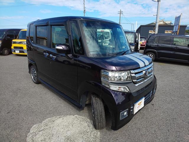 Ｎ－ＢＯＸカスタム Ｇ・ターボＬパッケージ　後期型　両側パワスラ　衝突軽減ブレーキ　（プレミアムベルベットパープルＰ）　ドライブレコーダー　バックカメラ　メモリーナビ　ワンセグテレビ　頸部衝撃緩和ヘッドレスト　アイドリングストップ（8枚目）