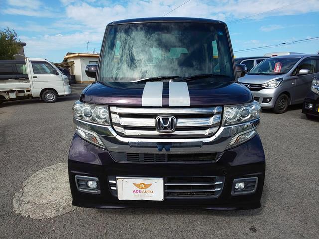 Ｎ－ＢＯＸカスタム Ｇ・ターボＬパッケージ　後期型　両側パワスラ　衝突軽減ブレーキ　（プレミアムベルベットパープルＰ）　ドライブレコーダー　バックカメラ　メモリーナビ　ワンセグテレビ　頸部衝撃緩和ヘッドレスト　アイドリングストップ（9枚目）