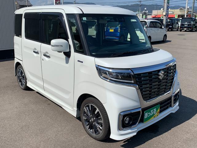 スペーシアカスタム ハイブリッドＸＳターボ　純正８インチナビ　全方位モニター（ＦＭ／ＡＭ／ＴＶ／ＢＴ）　ステリモ　コーナーセンサー　両側パワスラ　横滑り防止　オートライト　オートエアコン　運転席シートヒーター　リアエアコン　アイドリングストップ（4枚目）