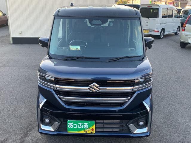 スペーシアカスタム ハイブリッドＸＳターボ　純正９インチナビ（ＴＶ／ＢＴ／ＦＭ／ＡＭ）　アラウンドビューモニター　両側パワスラ　ステアリレーダーブレーキサポート　ＨＩＤヘッドライト　シートヒーター　片側パワースライドドア　ＥＴＣ　コーナーＳ（5枚目）