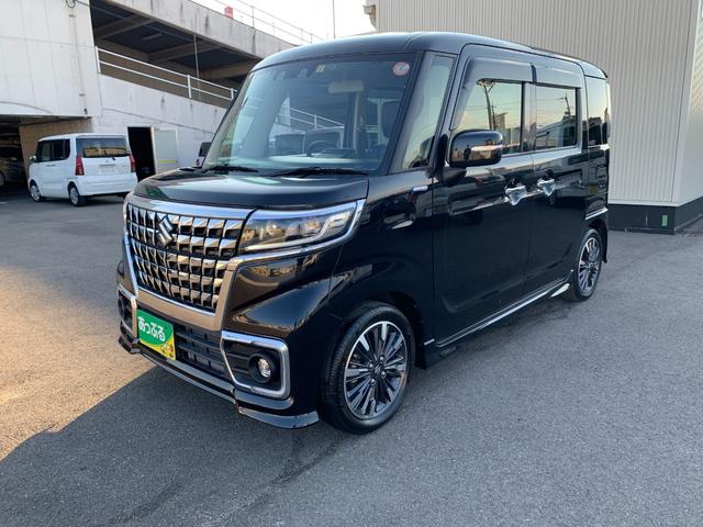 スペーシアカスタム ハイブリッドＸＳ　社外ナビ　フルセグ　Ｂｌｕｅｔｏｏｔｈ　革巻きハンドル　クルコン　ステリモ　オートライト　コーナーセンサー　デュアルカメラ　ＬＥＤヘッドライト　ヘッドアップディスプレイ　衝突軽減　両側パワースライド（3枚目）