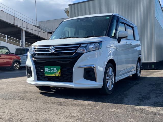 ソリオ 社外ナビ(BT/FM/AM/TV) 前席シートヒーター アイドリングストップ コーナーセンサー 片側パワースライド 横滑り防止 ドラレコ ETC ステリモ クルコン デュアルカメラセンサーブレーキ(4枚目)