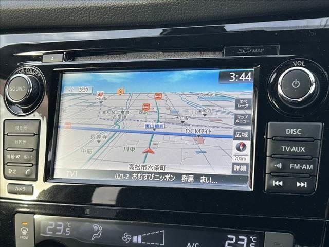 エクストレイル 20Xt エマージェンシーブレーキパッケージ Pアシスト クルコン Pバックドア オートLED アラビュー 純正SDナビ フルセグ BT ステリモ ETC スマートキー2 ルーフレール 純正17AW チルトステア シートリフター Fシートヒーター(3枚目)