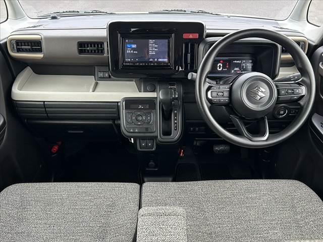 スペーシア ハイブリッドX 禁煙車 両電スラ 電子P ブレーキホールド セーフティS Aクルコン 社外ナビ BT Bカメラ スマートキー ETC ドラレコ オートLED Aハイ Fシートヒーター Pガラス Rロール(2枚目)