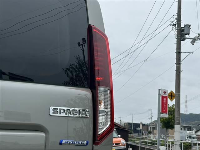 スペーシア ハイブリッドX 禁煙車 両電スラ 電子P ブレーキホールド セーフティS Aクルコン 社外ナビ BT Bカメラ スマートキー ETC ドラレコ オートLED Aハイ Fシートヒーター Pガラス Rロール(40枚目)