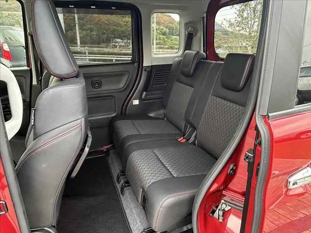 スペーシアカスタム ハイブリッドXS 禁煙車 車検整備付 両電スラ セーフティS クルコン Aハイ Pセンサー 社外8インチナビ フルセグ BT DVD ステリモ ETC FRドラレコ スマートキー ハーフレザー シートヒーター LED(18枚目)