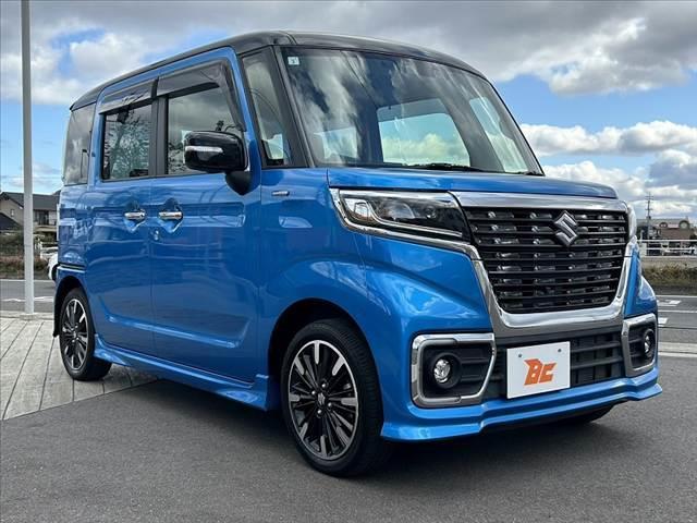 スペーシアカスタム ハイブリッドXS 中期 禁煙車 車検整備付 セーフティS 両電スラ 全方位カメラ 純正8インチナビ フルセグ BT DVD ステリモ ETC ドラレコ スマートキーX2 オートLED クルコン ハーフレザー(8枚目)