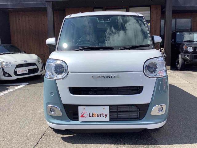 ムーヴキャンバス ストライプスＧ　バックカメラ　両側電動スライドドア　クリアランスソナー　衝突被害軽減システム　オートライト　スマートキー　アイドリングストップ　電動格納ミラー　シートヒーター　ベンチシート　ＣＶＴ　ＥＳＣ　エアコン（14枚目）