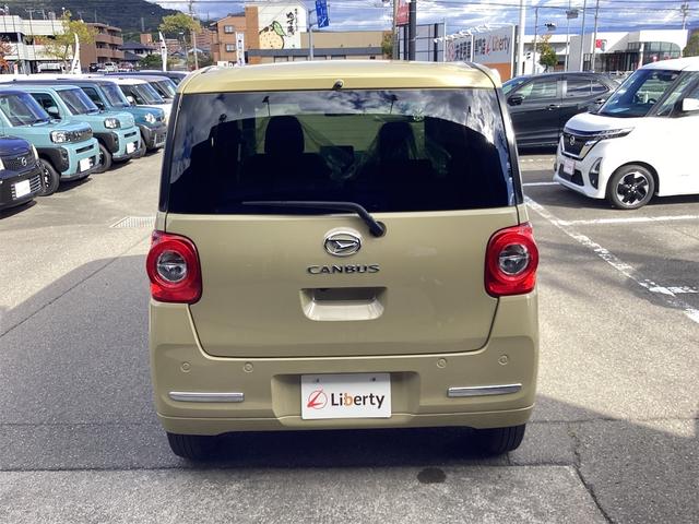 ムーヴキャンバス セオリーG バックカメラ 両側電動スライドドア クリアランスソナー 衝突被害軽減システム オートライト スマートキー アイドリングストップ 電動格納ミラー シートヒーター ベンチシート CVT ABS ESC(6枚目)