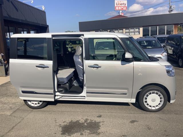 ムーヴキャンバス ストライプスＧ　両側電動スライドドア　クリアランスソナー　衝突被害軽減システム　オートライト　ＬＥＤヘッドランプ　スマートキー　アイドリングストップ　電動格納ミラー　シートヒーター　ベンチシート　ＣＶＴ（9枚目）