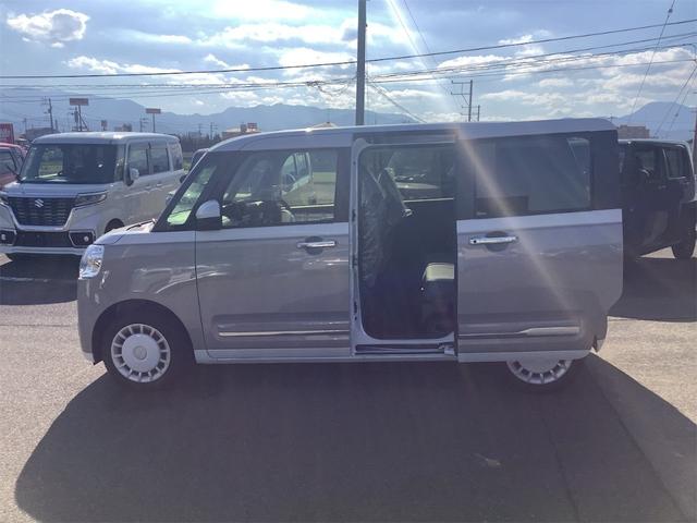 ムーヴキャンバス ストライプスＧ　両側電動スライドドア　クリアランスソナー　衝突被害軽減システム　オートライト　ＬＥＤヘッドランプ　スマートキー　アイドリングストップ　電動格納ミラー　シートヒーター　ベンチシート　ＣＶＴ（10枚目）