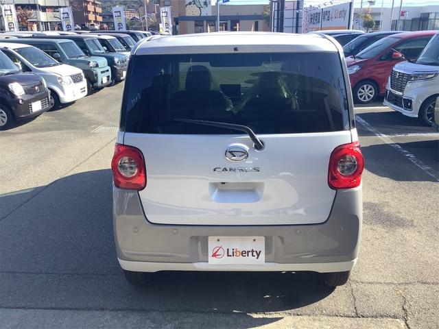 ムーヴキャンバス ストライプスＧ　両側電動スライドドア　クリアランスソナー　衝突被害軽減システム　オートライト　ＬＥＤヘッドランプ　スマートキー　アイドリングストップ　電動格納ミラー　シートヒーター　ベンチシート　ＣＶＴ（12枚目）