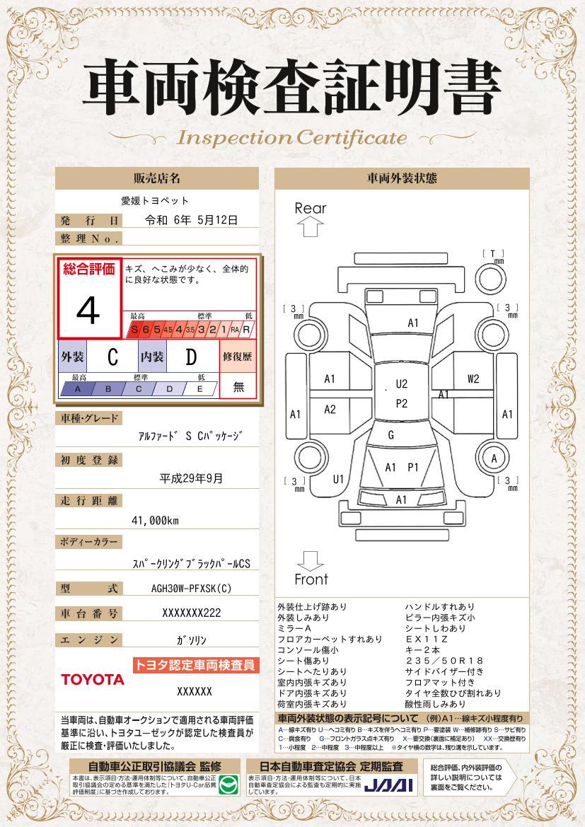 車両状態評価書