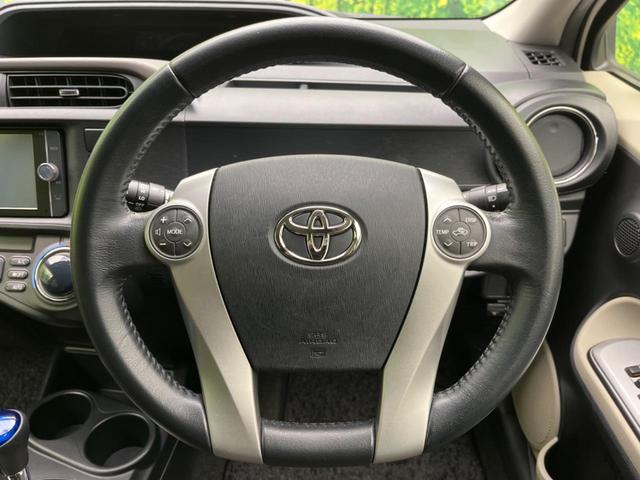 アクア G 純正SDナビ 前席シートヒーター スマートキー LEDヘッドライト HIDフォグランプ ステアリングスイッチ 純正15インチアルミホイール ETC(11枚目)