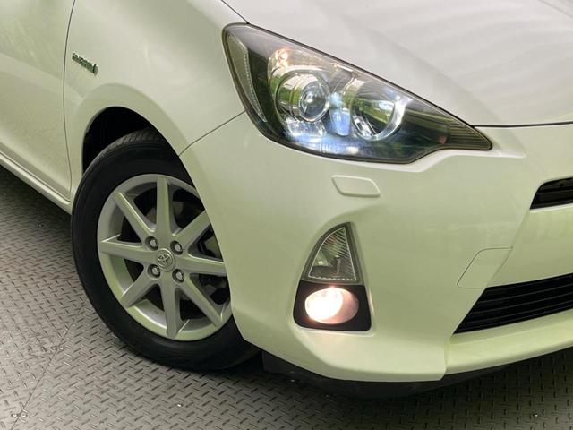 アクア G 純正SDナビ 前席シートヒーター スマートキー LEDヘッドライト HIDフォグランプ ステアリングスイッチ 純正15インチアルミホイール ETC(12枚目)