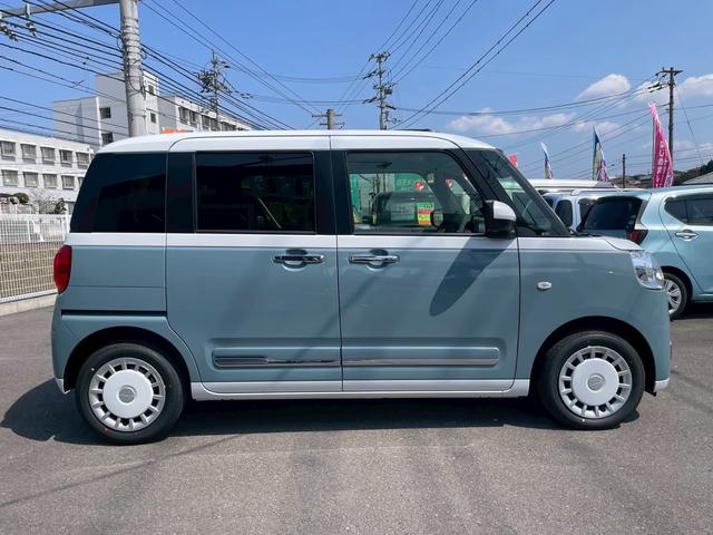 ムーヴキャンバス ストライプスＧ　届け出済未使用車　９インチディスプレイオーディオ　クリアランスソナー　レーンアシスト　バックカメラ　Ｂｌｕｅｔｏｏｔｈ接続　両側電動スライドドア　シートヒーター　オートライト　オートエアコン（13枚目）