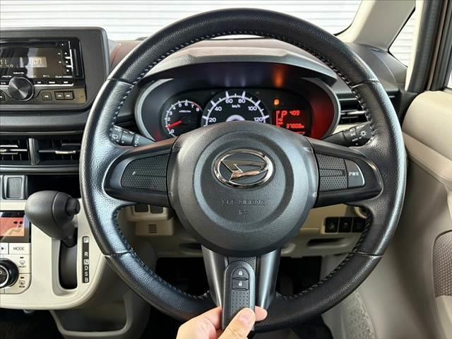 ムーヴ Xターボ SAII 車検整備付 禁煙 CDオーディオ スマートキー Aストップ ETC Pスタート Aエアコン 横滑防止 リフター アームレスト Aライト マットバイザー 集中ドアロック セキュリティ 純正14インチAW(7枚目)