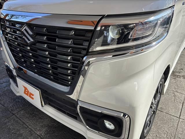 スペーシアカスタム ハイブリッドXS 車検整備付 禁煙 ナビ 地デジ 全方位 セーフティサポート 両電スラ LEDヘッドライト オートライト Pスタート スマートキー×2 Aストップ 障害物センサー 衝突防止 横滑り防止 車線逸脱(44枚目)