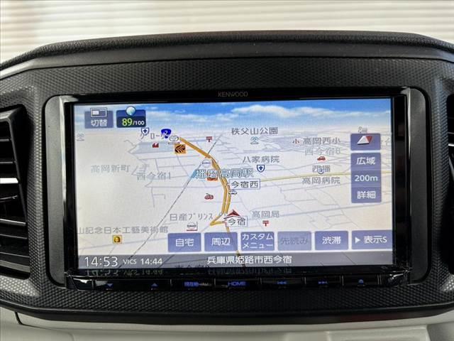 ミライース X SAIII 車検整備付 禁煙車 ナビ キーレス LEDヘッドライト コーナーセンサー スペアキー SRSエアバッグ ABS Aストップ 衝突防止 横滑り防止 車線逸脱 アクセサリーソケット マットバイザー(3枚目)