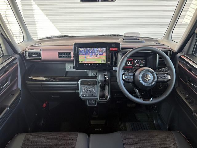 スペーシアカスタム ハイブリッドＸＳターボ　禁煙　９型ナビ　全方位　フルセグ　ツートン　ＢＴ　両電スラ　クルコン　ステリモ　ＨＵＤ　パドルシフト　Ａライト　ＬＥＤ　フォグ　オットマン　シートヒーター　ハーフレザー　マットバイザー　ステアヒーター（2枚目）