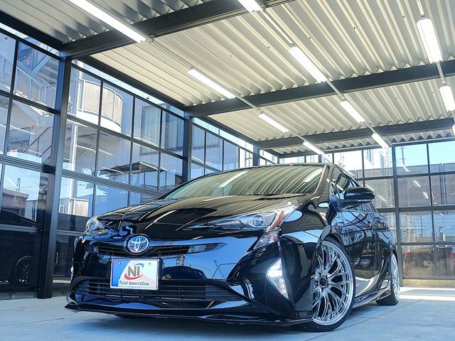 プリウス Sセーフティプラス TSS・TRDエアロVer2・新品車高調・新品19AW・新品タイヤ・新品黒革調シートカバー・クリアランスソナー・純正ナビ・ブルートゥース・TV・バックカメラ・クルコン・HUD・ドラレコ・スペアタイヤ・(4枚目)