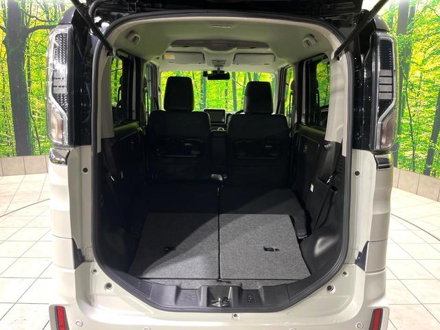スペーシアカスタム ハイブリッドXSターボ 禁煙車 純正8型ナビ セーフティーサポート 全周囲カメラ クルコン パドルシフト オートハイビーム 車線逸脱警報 シートヒーター LEDヘッド/フォグ ETC スマートキー 革巻きステアリング(10枚目)