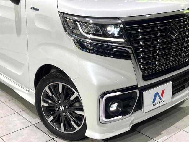 スペーシアカスタム ハイブリッドXSターボ 禁煙車 純正8型ナビ セーフティーサポート 全周囲カメラ クルコン パドルシフト オートハイビーム 車線逸脱警報 シートヒーター LEDヘッド/フォグ ETC スマートキー 革巻きステアリング(12枚目)