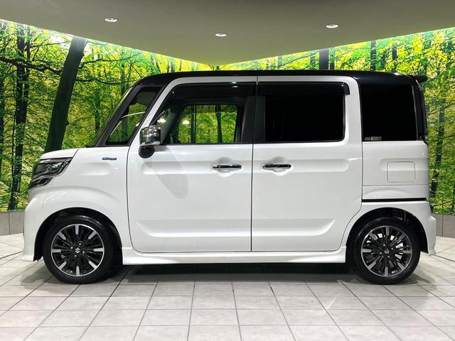 スペーシアカスタム ハイブリッドXSターボ 禁煙車 純正8型ナビ セーフティーサポート 全周囲カメラ クルコン パドルシフト オートハイビーム 車線逸脱警報 シートヒーター LEDヘッド/フォグ ETC スマートキー 革巻きステアリング(35枚目)