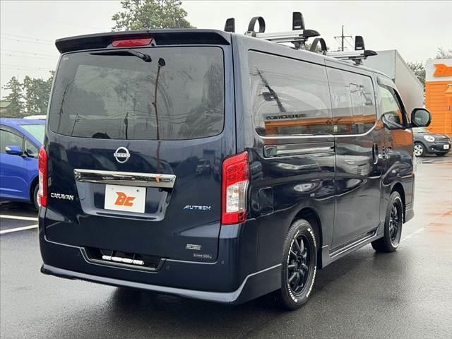 キャラバン ロングオーテック 禁煙 4WD エアロPKG エマブレ 純ナビ フルセグ アラビュー BT インテリキー ステリモ 合皮シート シートヒーター LEDヘッド Aライト インテリジェントRミラー ETC 外18インチAW(15枚目)