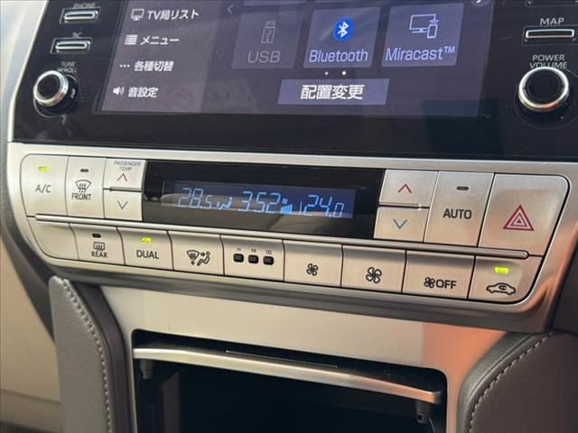 ランドクルーザープラド TX Lパッケージ マットブラックエディション 禁煙 後期 セーフティセンス ムーンルーフ 純正9型ナビ BT ETC 全周囲カメラ BSM シートヒーター/ベンチレーション パワーシート ルーフレール Aライト Aハイビーム 純正18インチAW(4枚目)