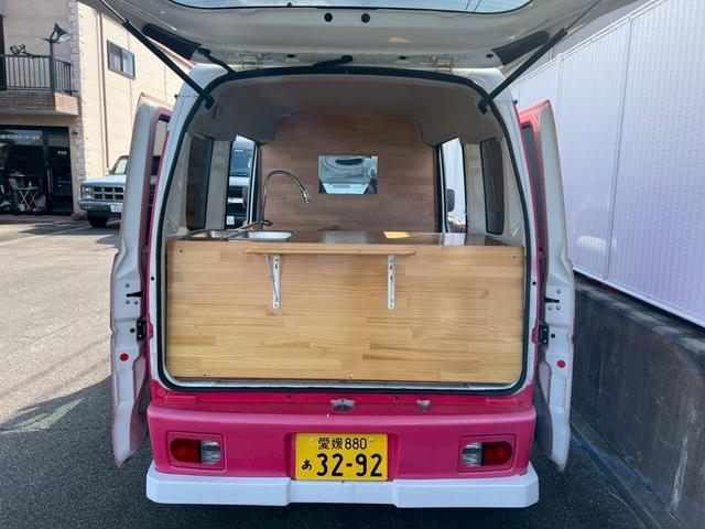 スクラム 8ナンバー 加工車 キッチンカー 軽自動車 フレンチバス仕様 2人乗り 事故歴無し! ETC レトロバス(25枚目)